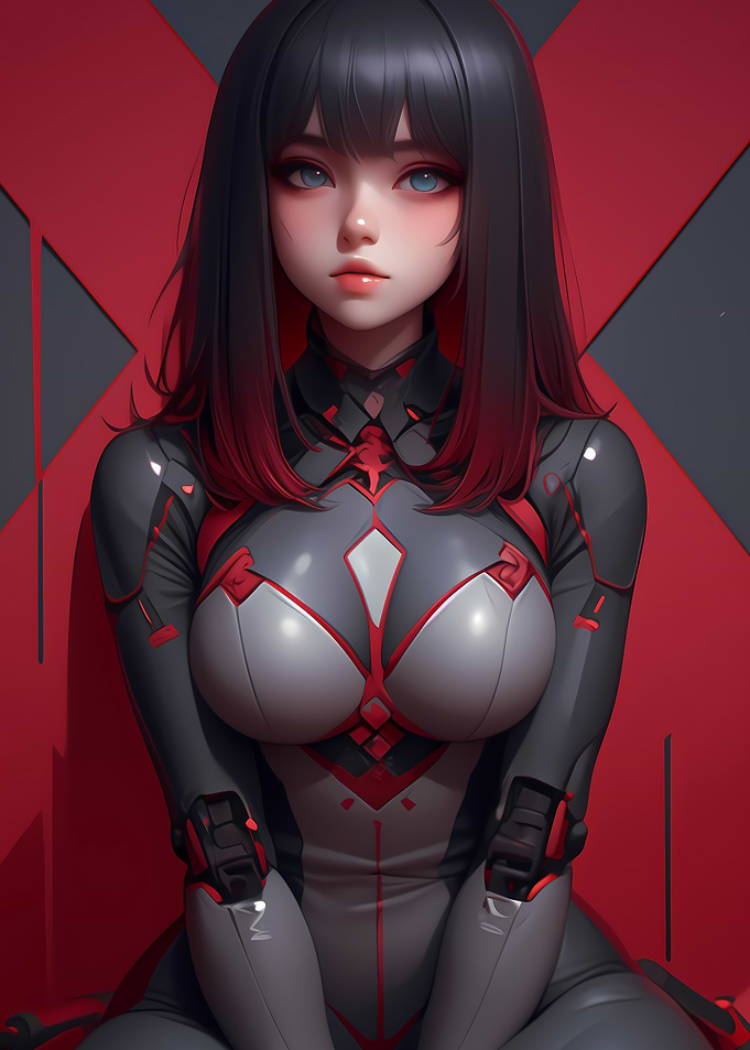 Cyberpunk Anime Girl Gaming