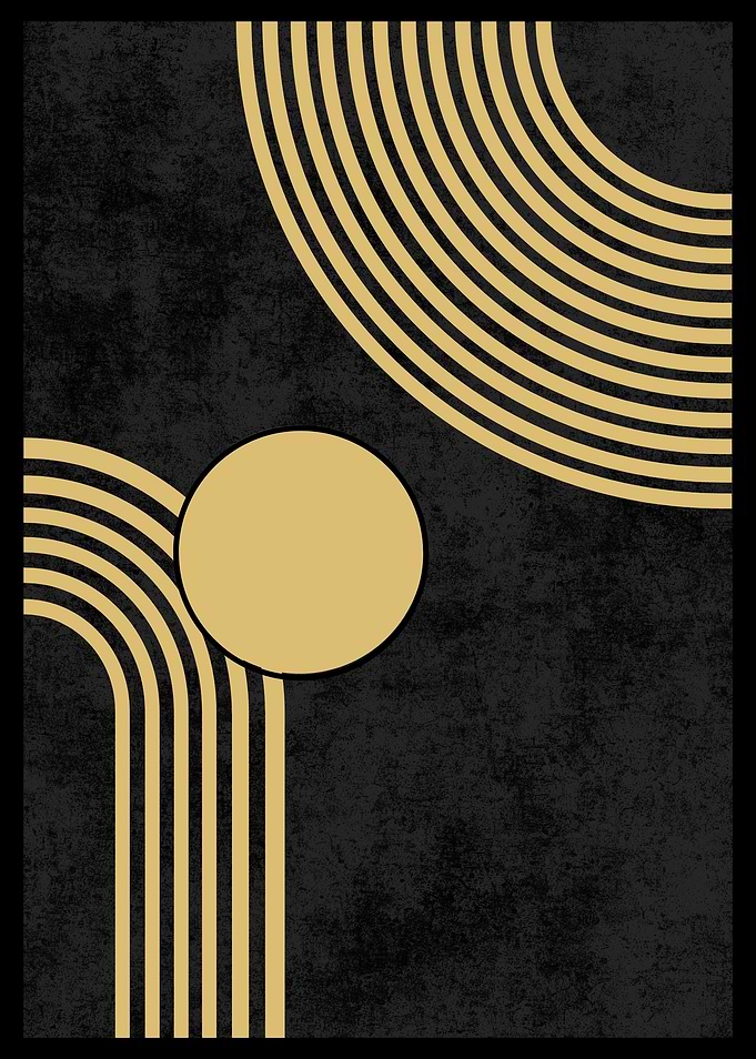 Abstract Gold & Black Art