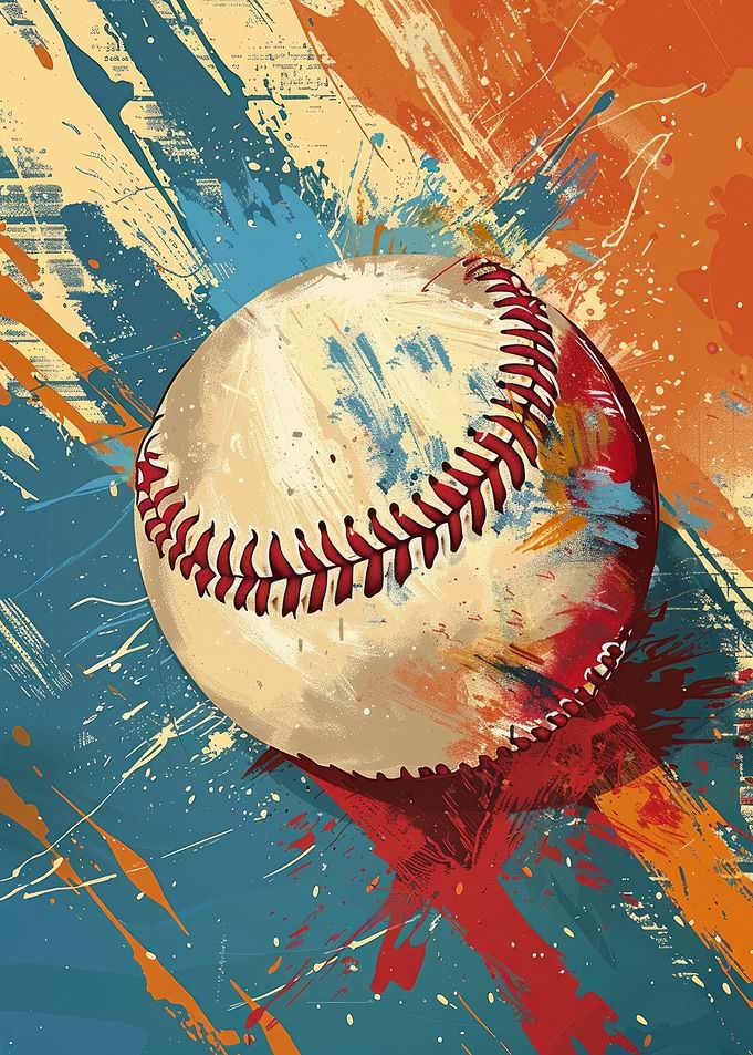 Vibrant Baseball Art