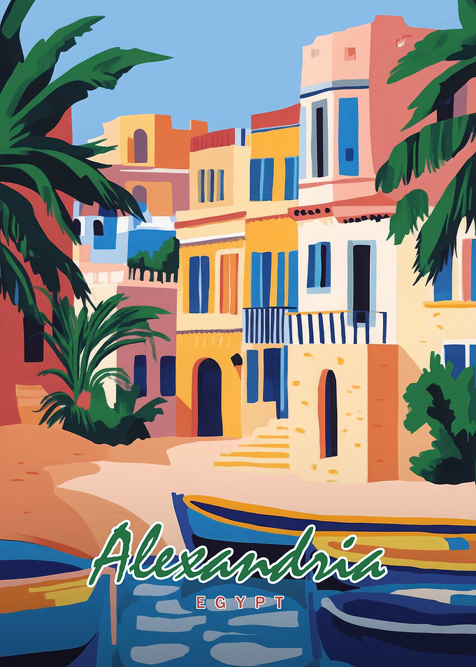 Alexandria, Egypt Travel Poster