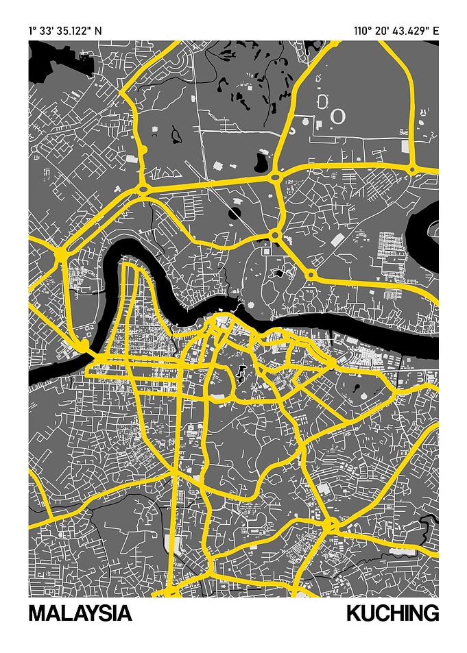 Kuching City Street Map