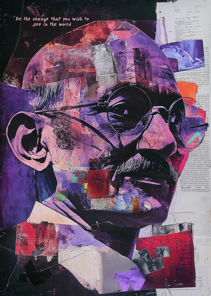 Gandhi Collage Art