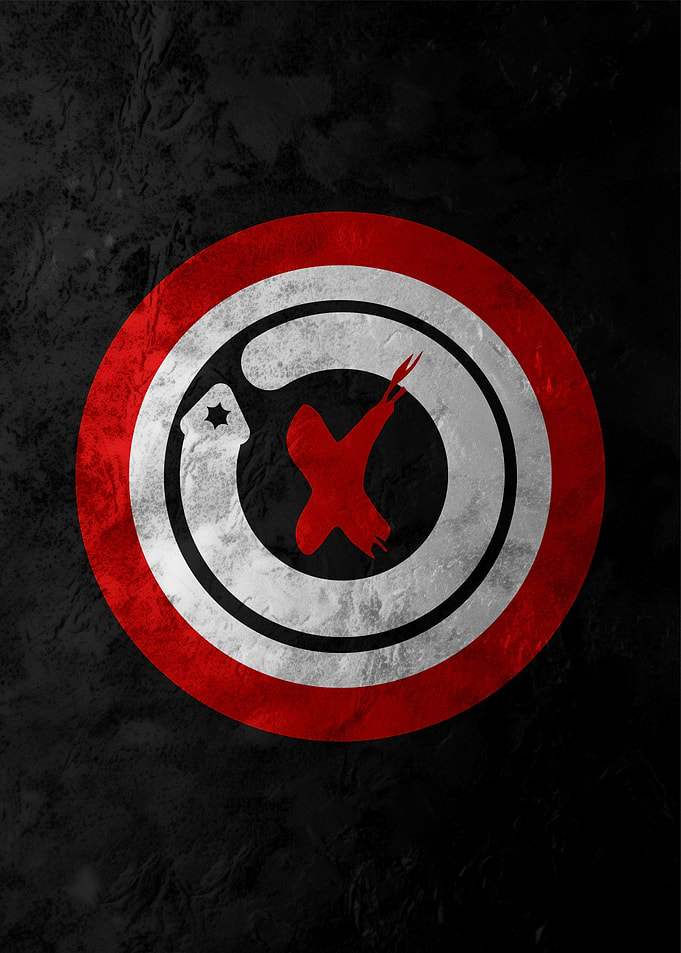 Red and White Circle Logo