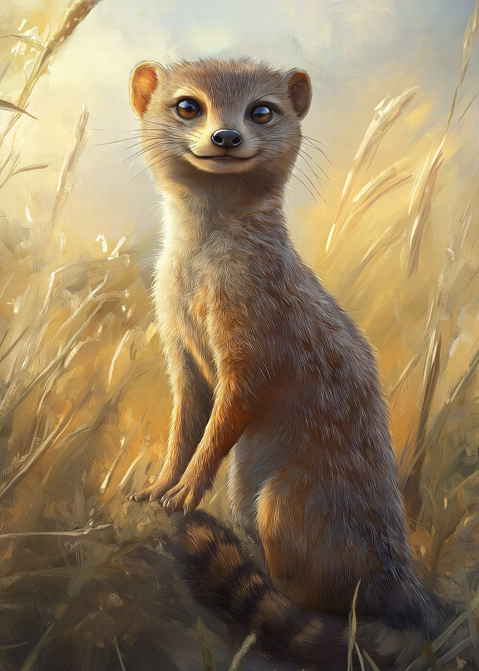 Smiling Mongoose in Grass