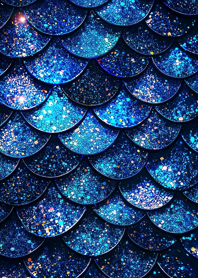 Blue Glitter Scales