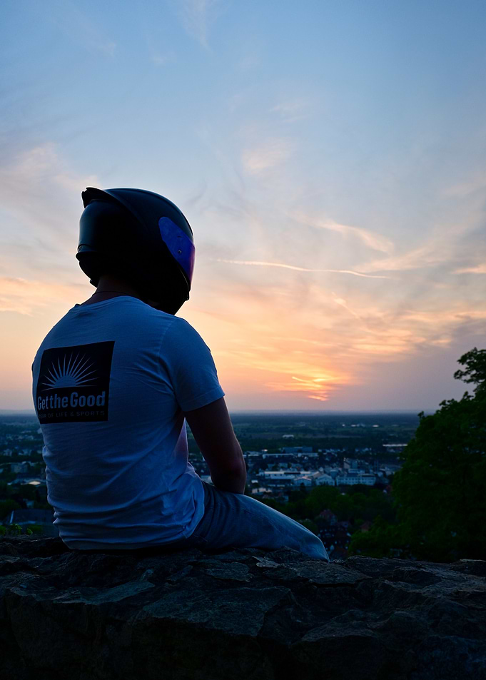 Biker at Sunset