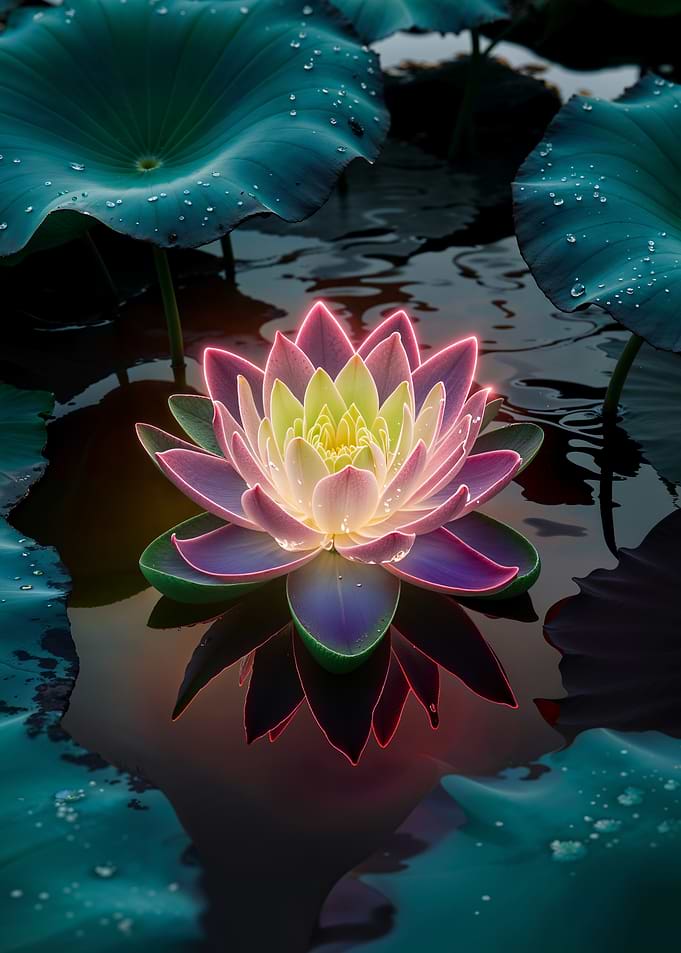 Glowing Lotus Flower
