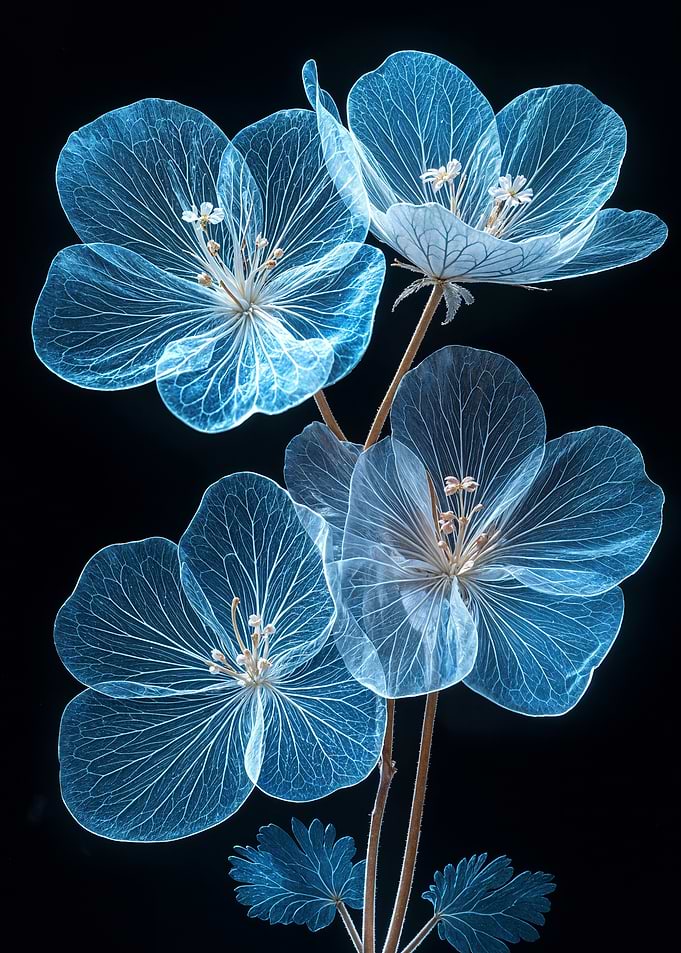Translucent Blue Flowers