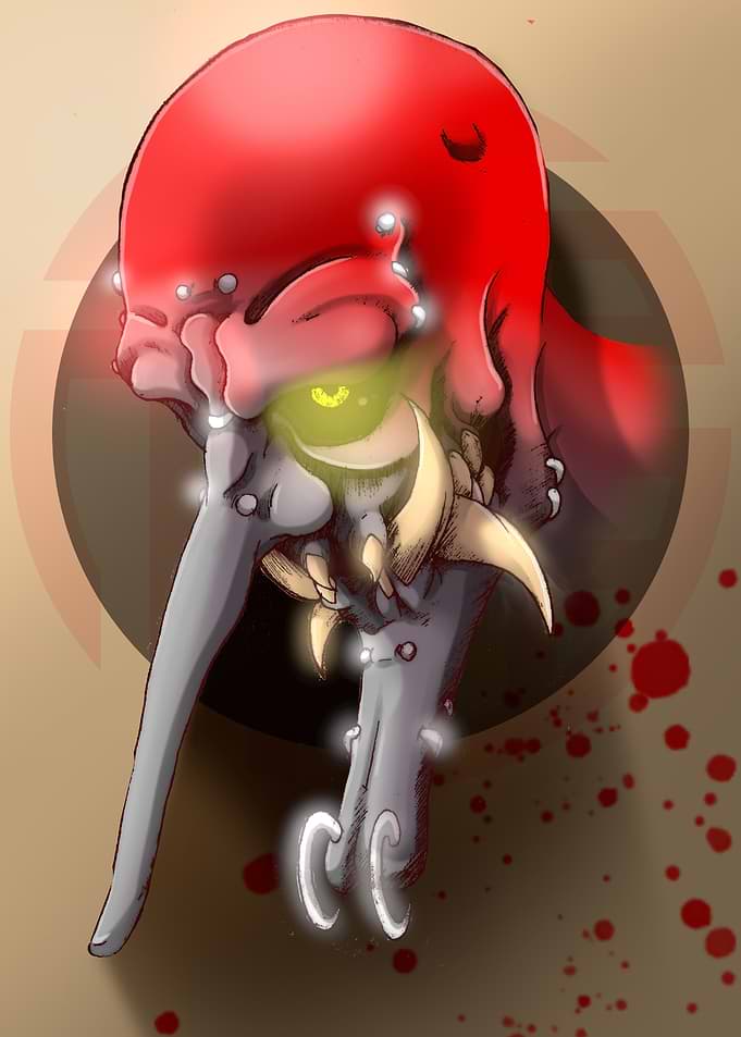 Japanese demon Head Illustration