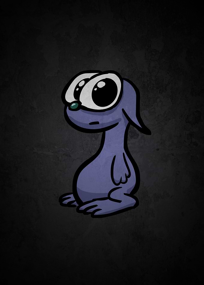Purple Creature with Big Eyes
