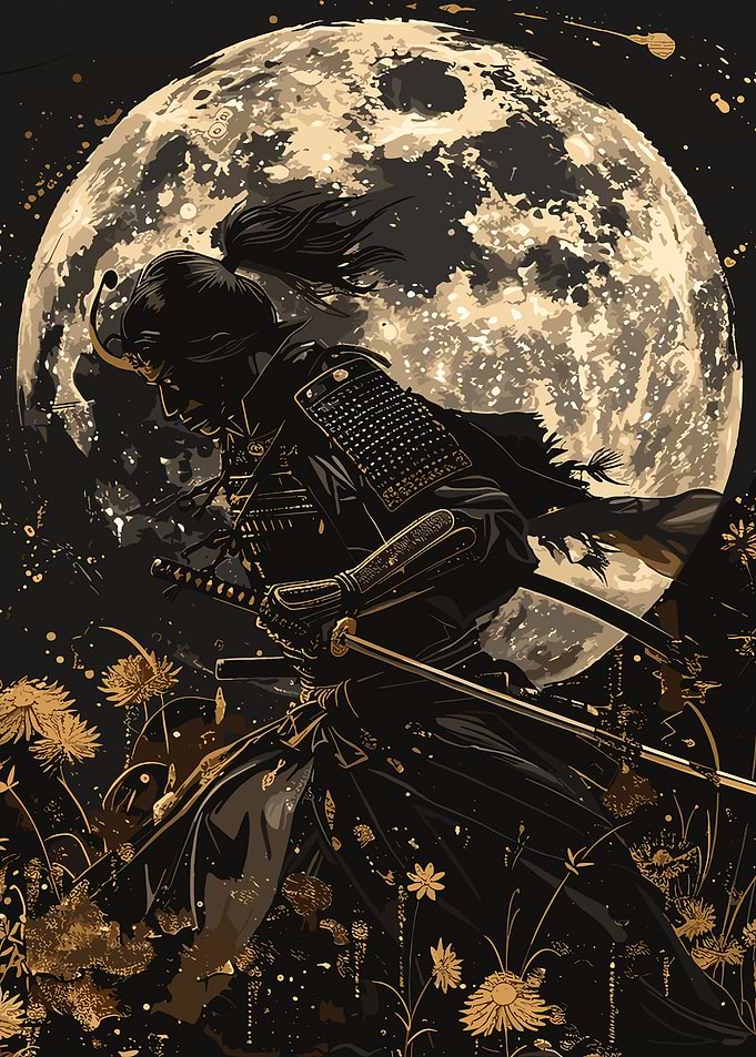 Samurai Under Full Moon
