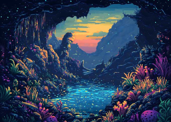 Pixelated Fantasy Cave