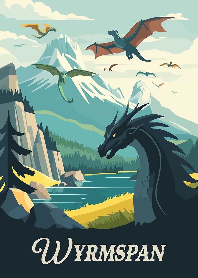 Wyrmspan Board Game Inspired Illustration Poster
