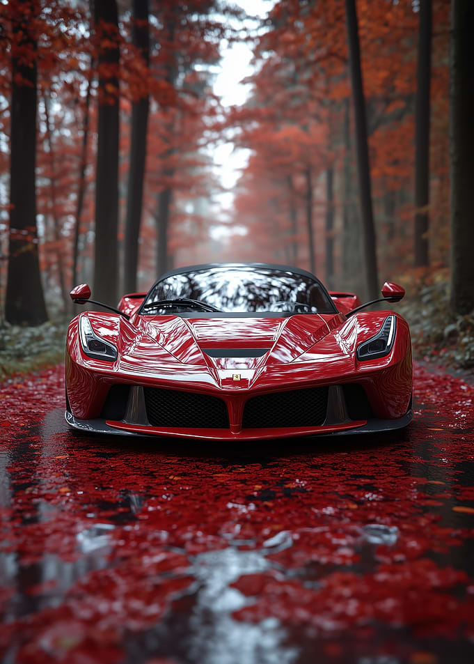 Ferrari in Autumn Forest
