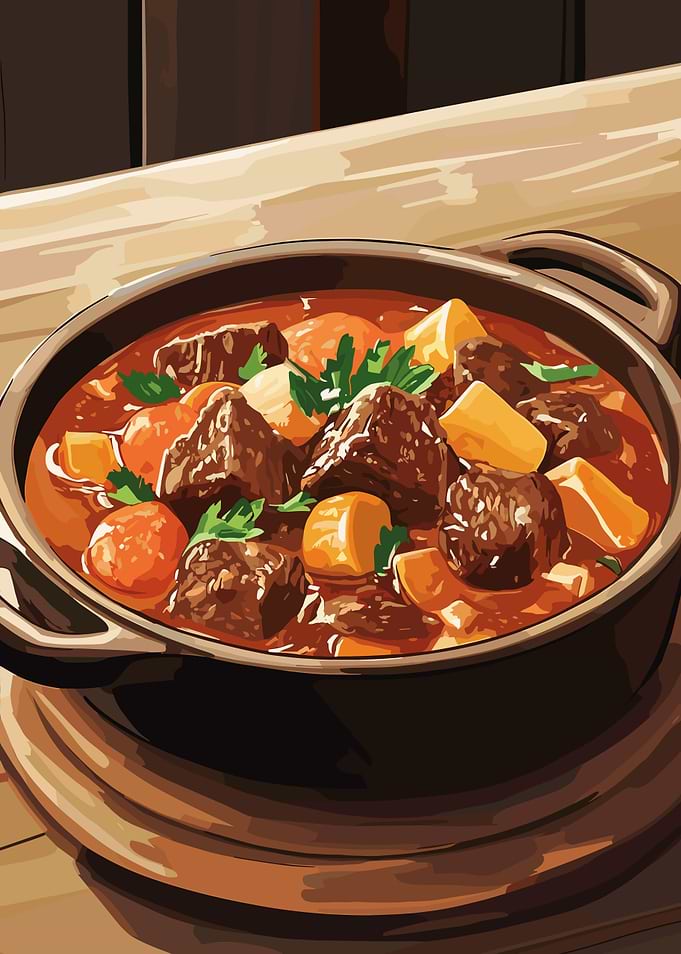 Beef Stew in Pot