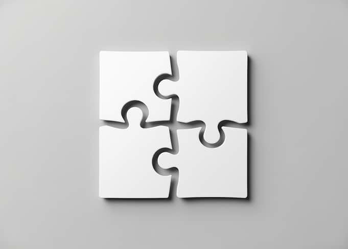 Puzzle elements complete grid loose four