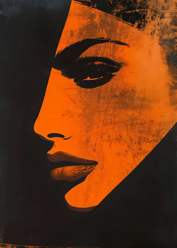 Orange and Black Portrait