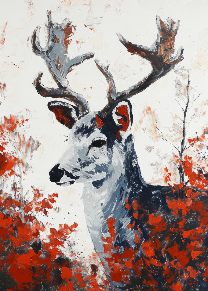 Deer in Red Forest