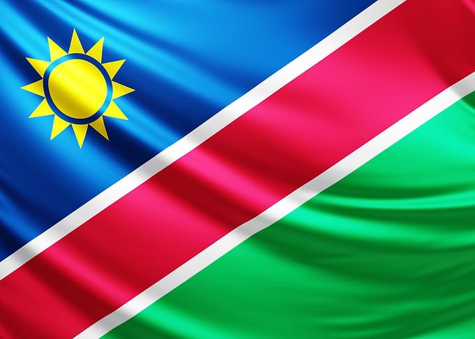 Namibian Flag, realistic flag of Namibia
