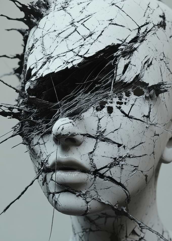 Cracked Face Digital Art