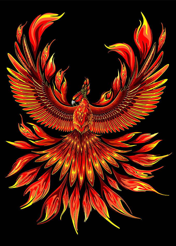 Fiery PhPhoenix Firebird mithological Creatureoenix Illustration