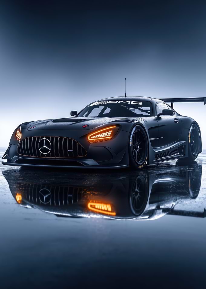 Black Mercedes AMG Race Car