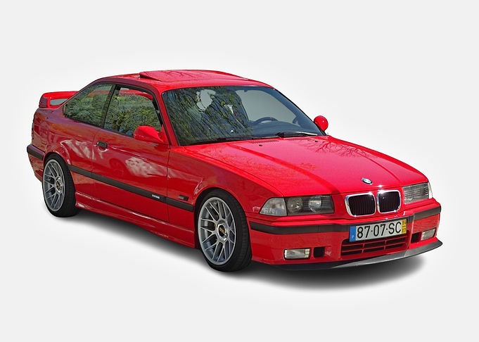 Red BMW E36 Coupe