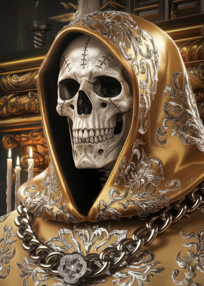 Golden Skull in Hood