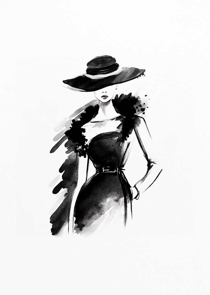 Elegant Woman in Black Dress