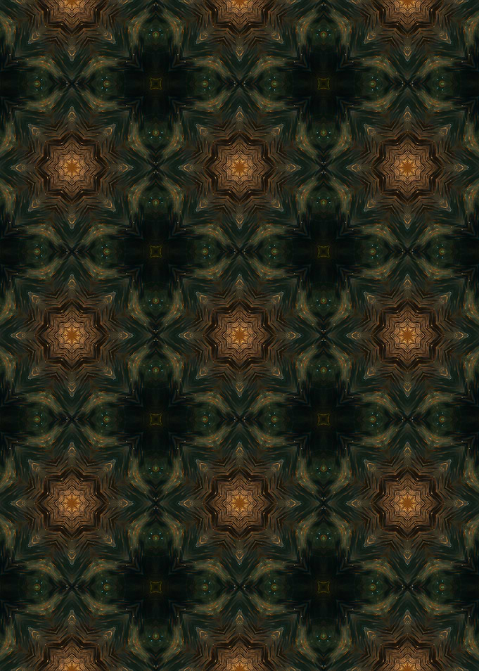 Green and Gold Kaleidoscope Pattern
