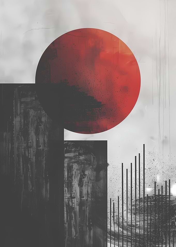 Red Circle Abstract Art
