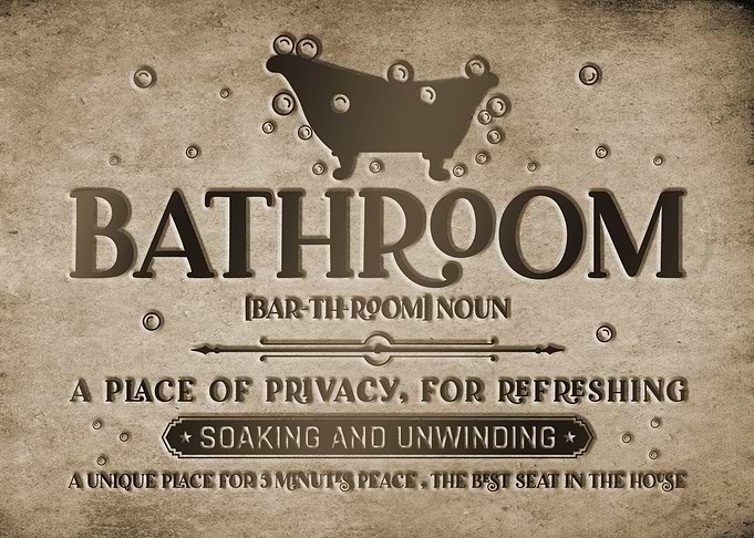 Bathroom Sign - Vintage Style