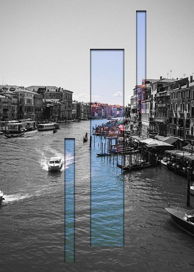 Venice Canal with Color Burst