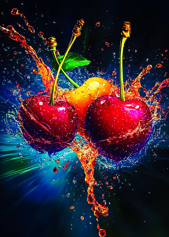 Splashing Cherries Kitchen Style