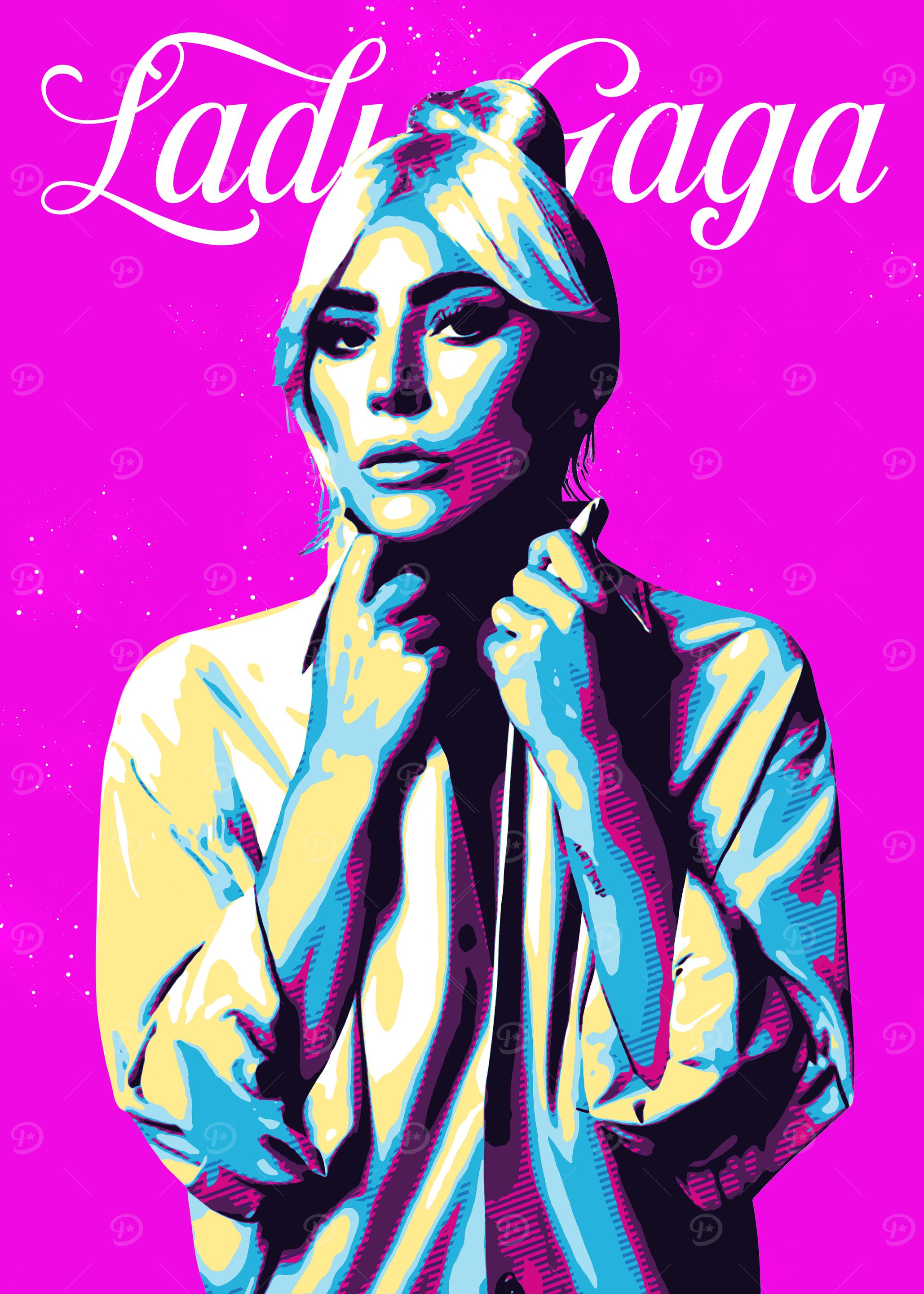 Lady Gaga Pop Art Portrait