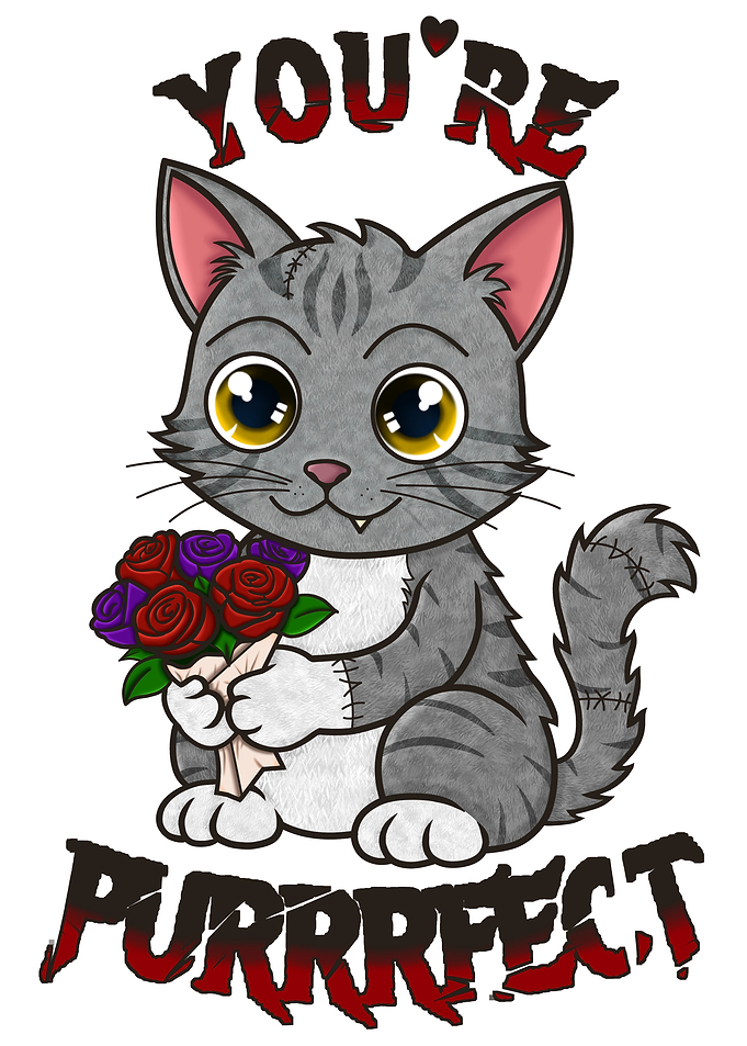 You're Purr-fect Cat Illustration