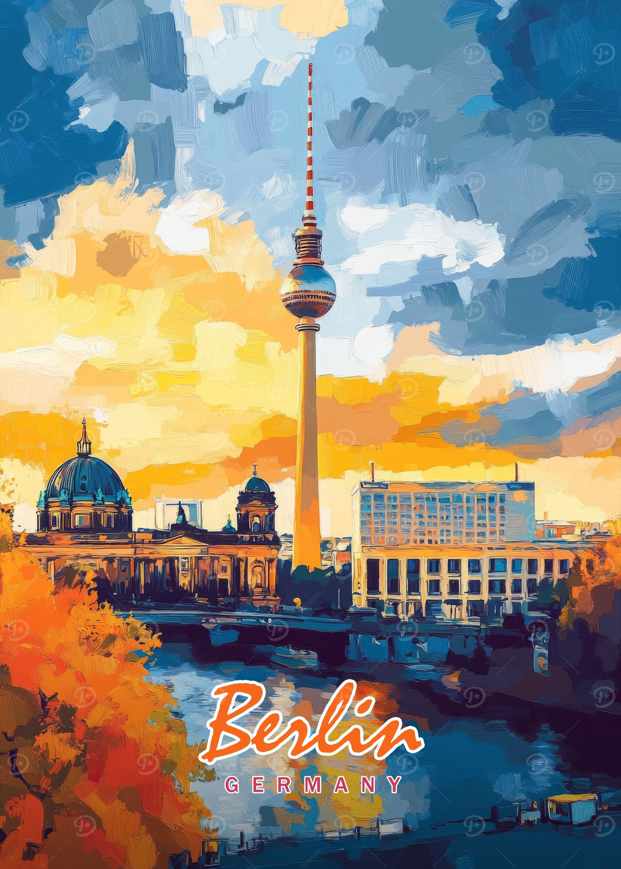 Berlin Skyline Painting