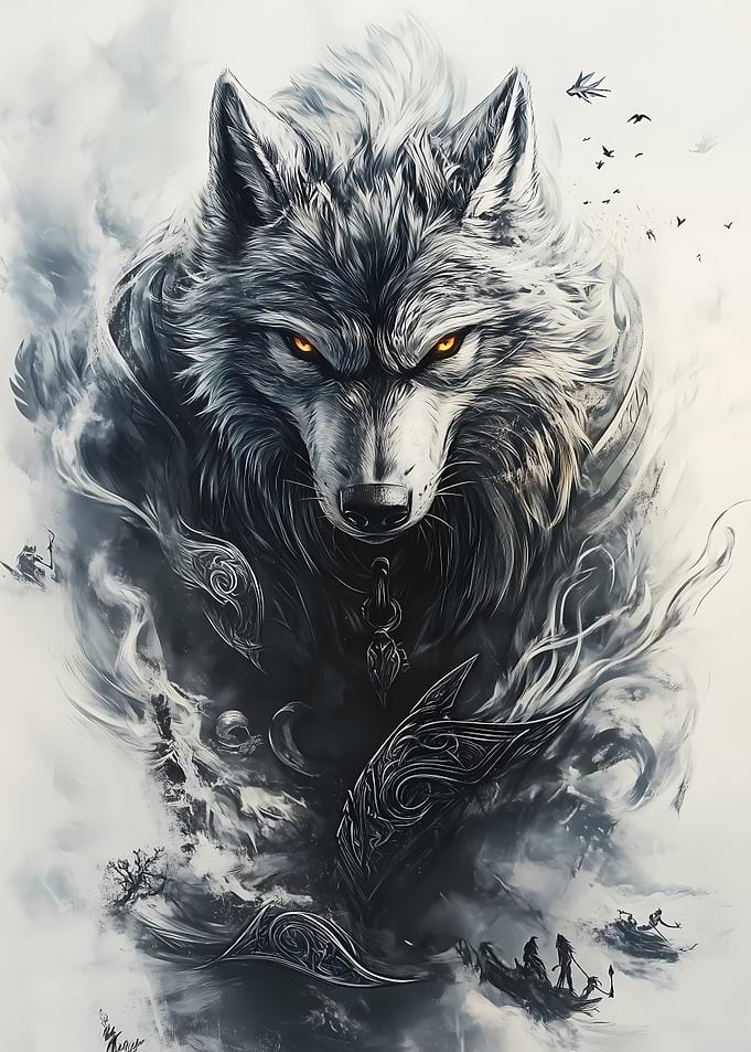 Alpha Wolf with Glowing Eyes