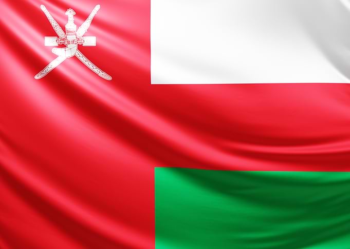 Oman Flag, realistic flag of Oman