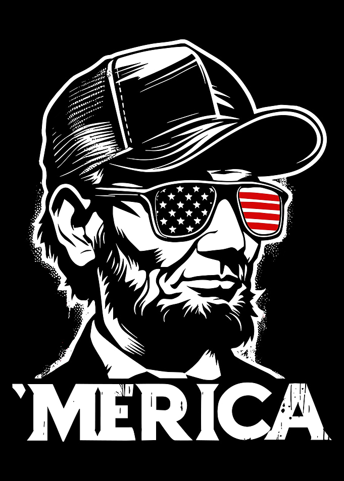Abraham Lincoln with American Flag Sunglasses