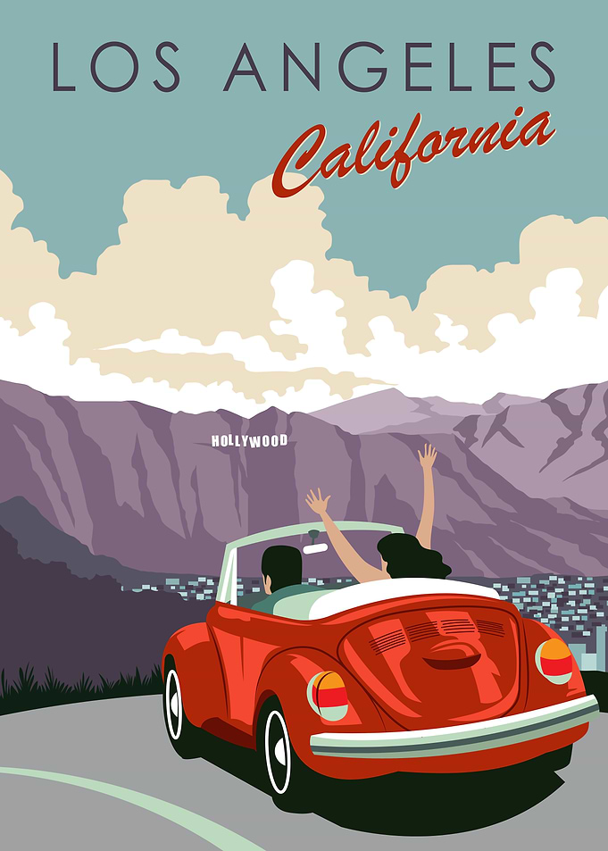 Los Angeles California Vintage Poster