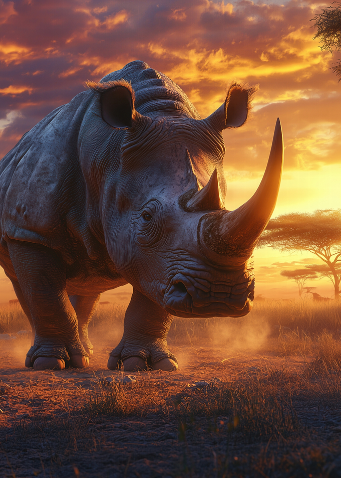Rhino Sunset