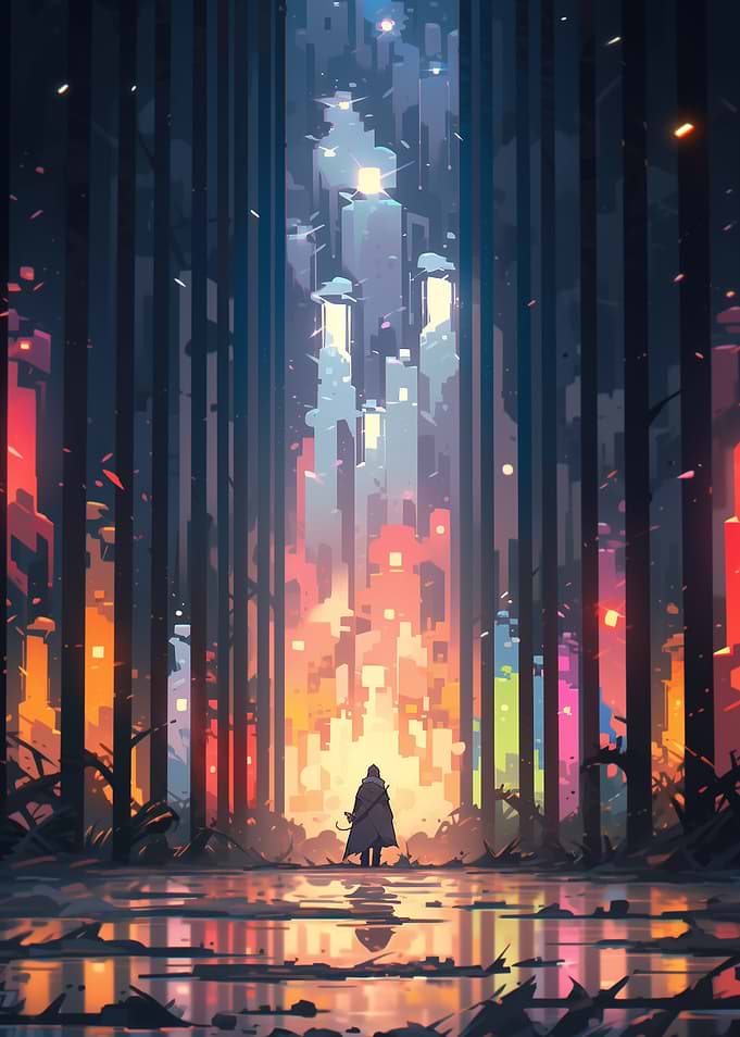 City in the Woods colorful