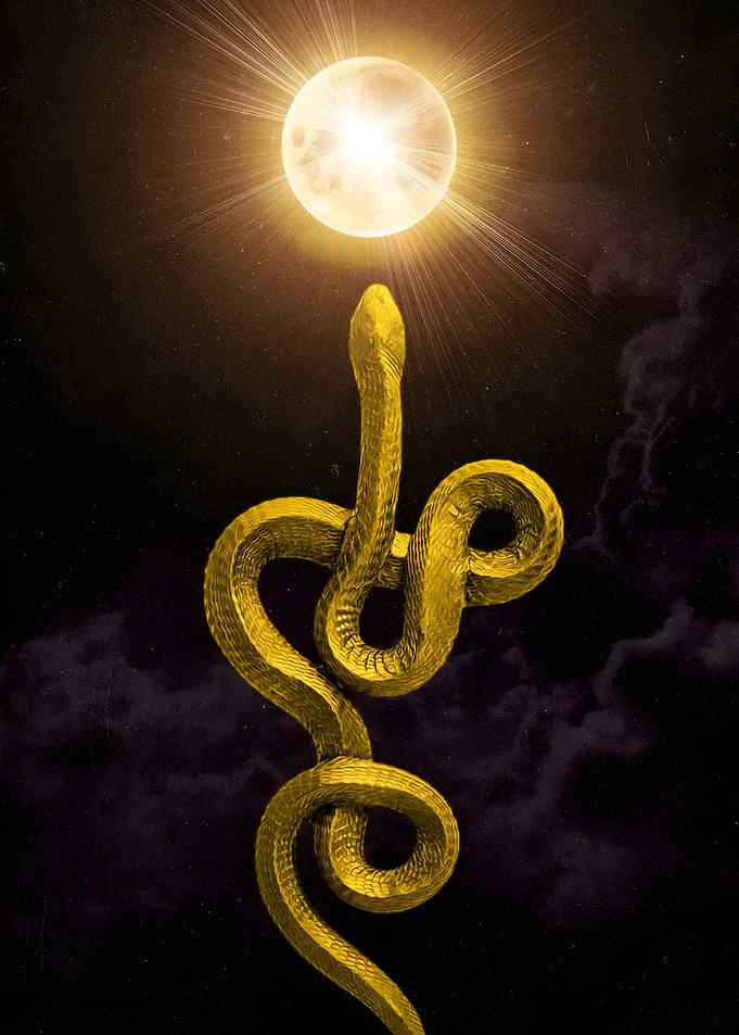 Golden Snake and Moon