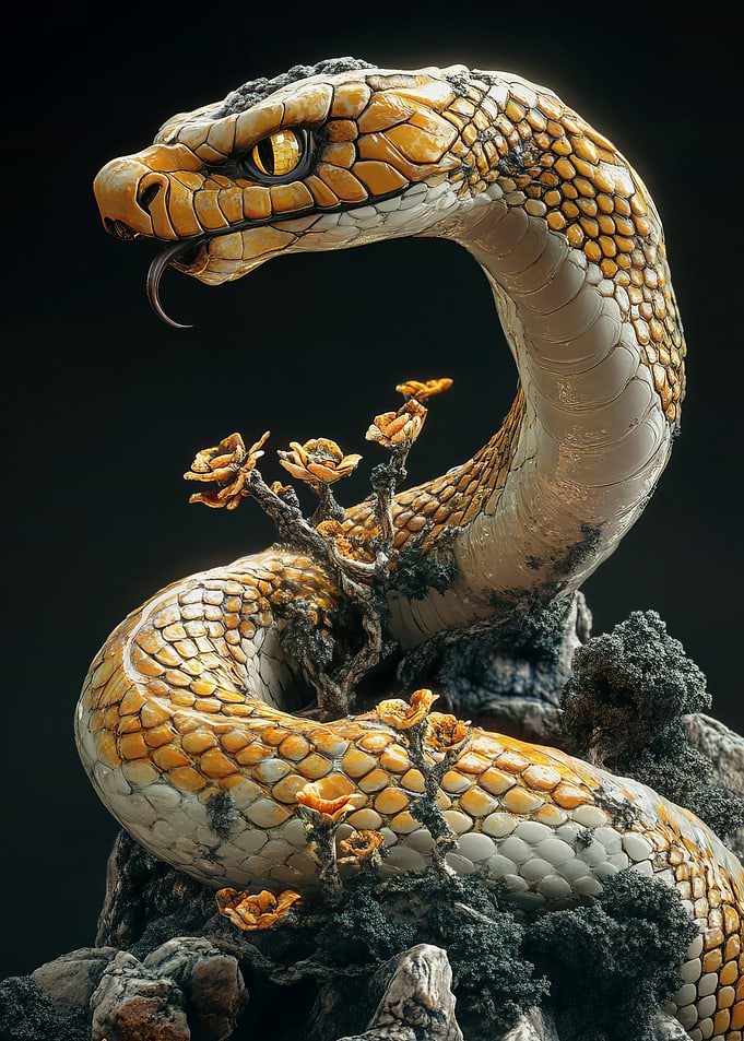 Golden Snake Sculpture