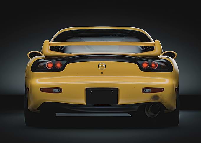 Yellow Mazda RX-7
