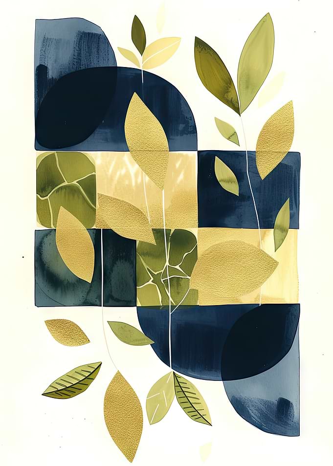 Abstract Gold Leaf Art