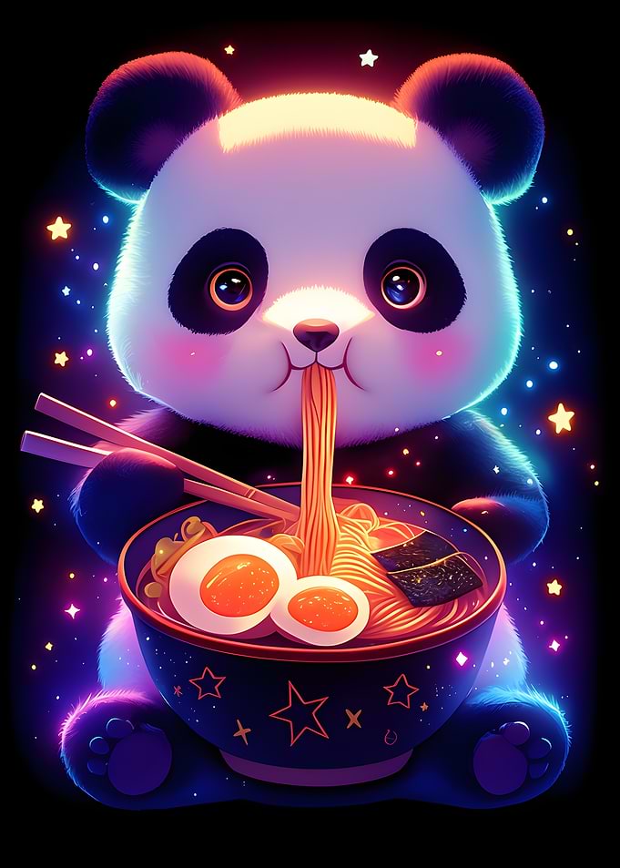 Panda Eating Ramen