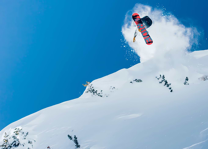 Snowboarder in mid-air