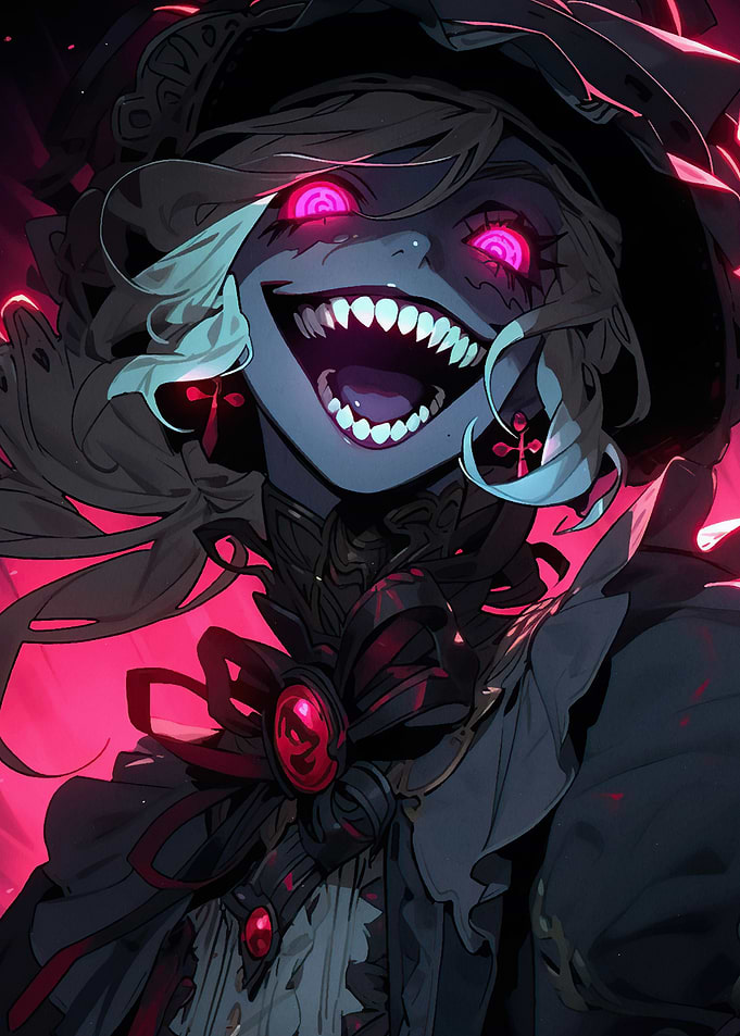 Anime Girl with Red Eyes